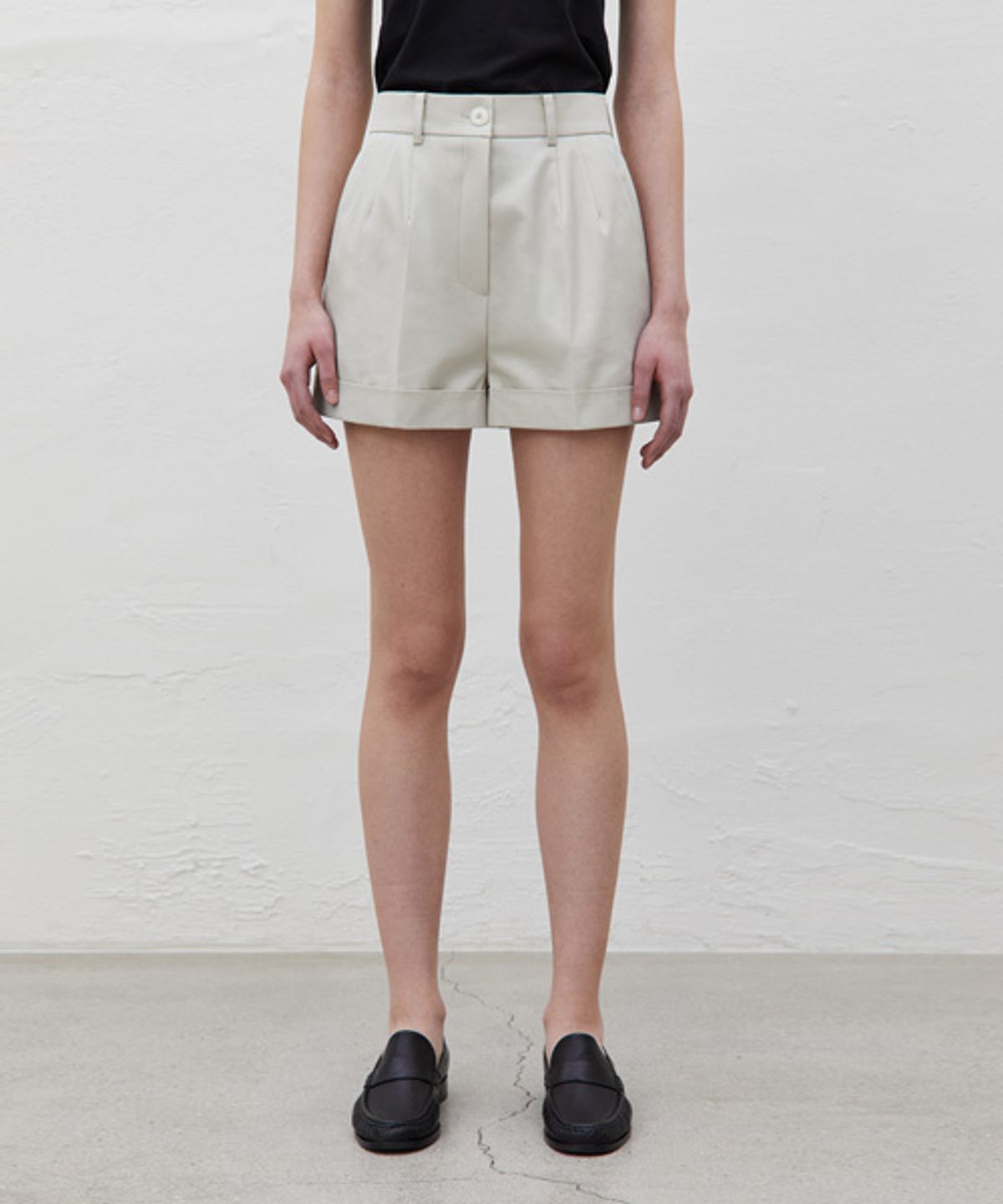 리디피(RIDIFI) TURN-UP COTTON SHORTS_LIGHT BEGIE