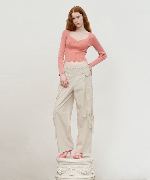 MUSINSA | KIRSH Collection Cut Off Cargo Pocket Pants [Ivory]