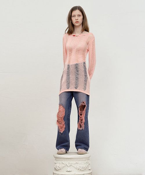 [ KIRSH ]★COLLECTION SLIM KNIT DRESS MUSINSA | KIRSH Collection Slim Knit Dress [Salmon]