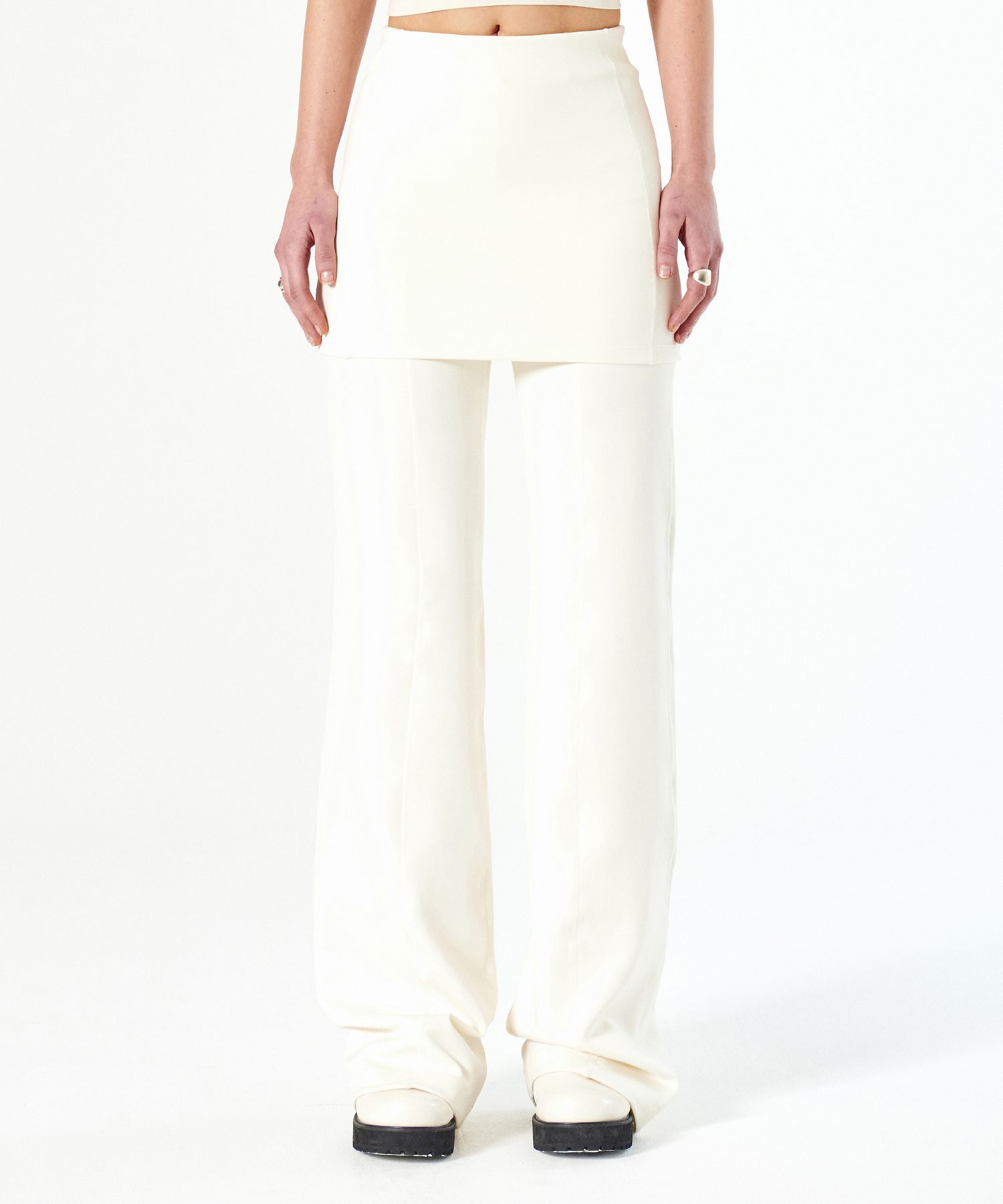 ★ DIAGONAL★ STRETCHY SKIRT PANTS ivory DA231PT12IV MUSINSA | DIAGONAL STRETCHY SKIRT PANTS (ivory)