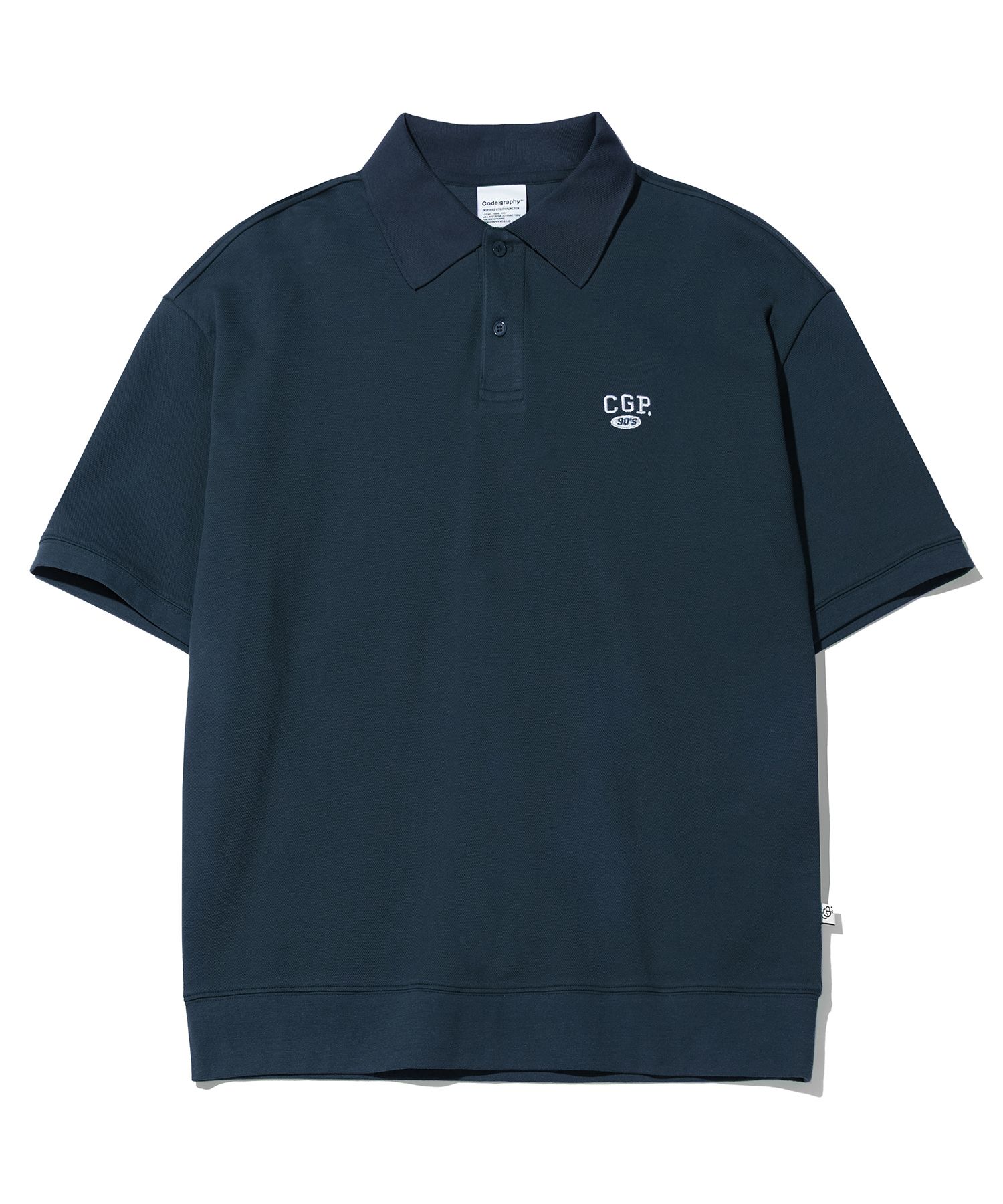 MUSINSA | Codegraphy 90S CGP Pique Short Sleeve T-shirt_Navy