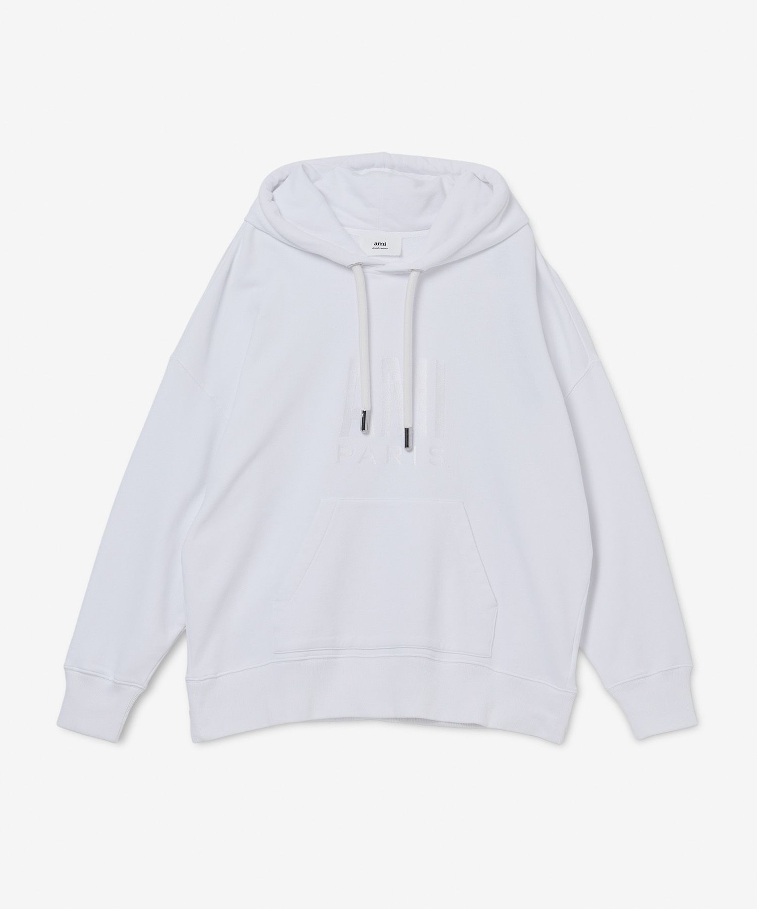 パーカー・フーディ AMI PARIS Logo embroidery hood white USW203731100 USW2037311 MUSINSA | AMI Logo Embroidery Hood - White / USW203731100
