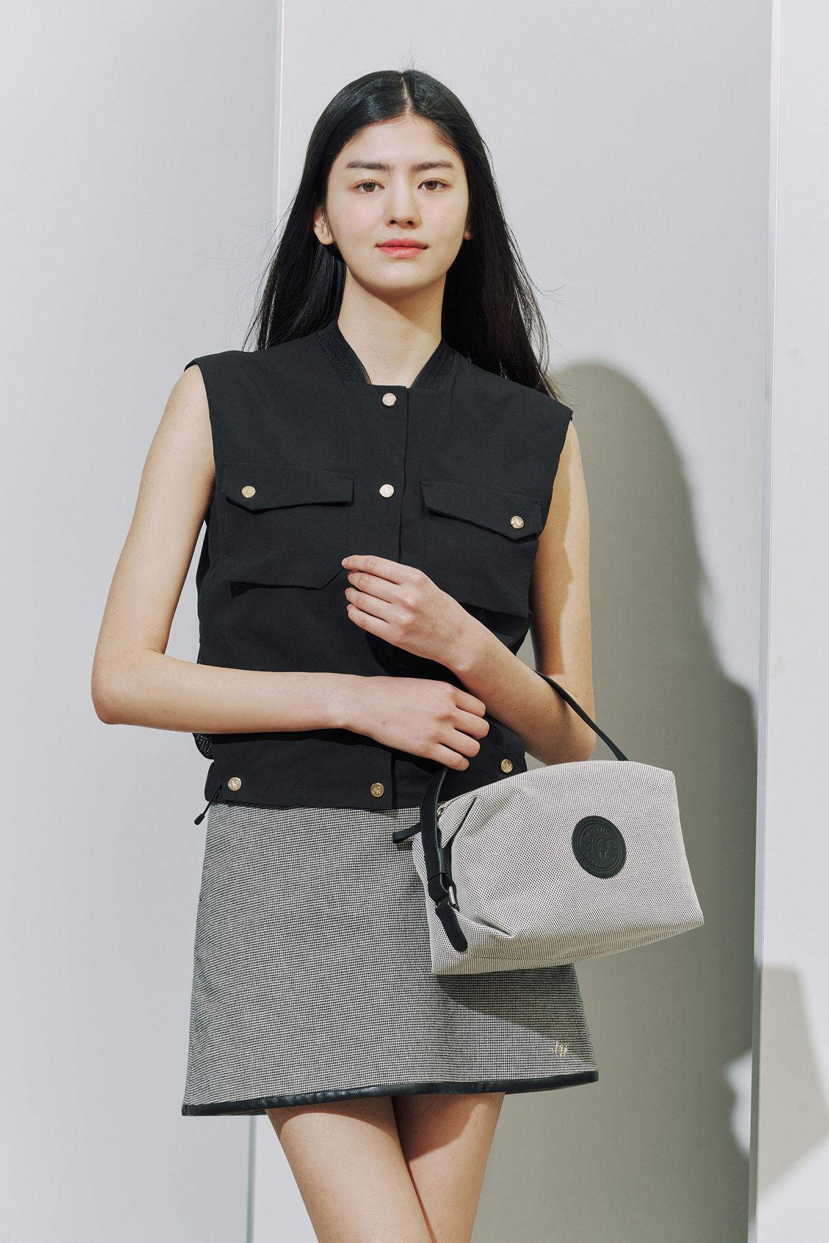 에이오더블유(AOW) HOUNDTOOTH CHECK SKIRT