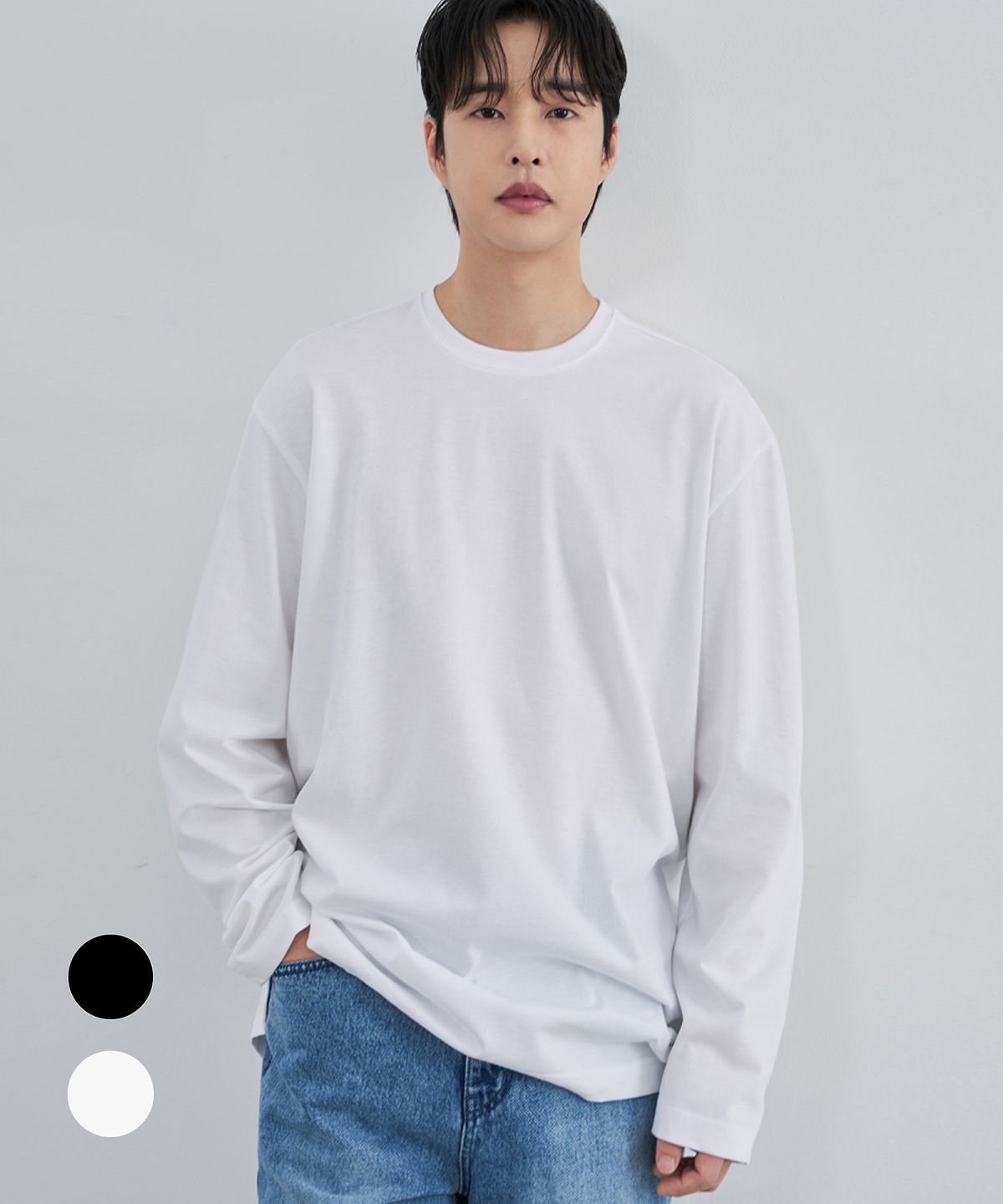 드로우핏(DRAW FIT) [오정규X드로우핏] 수피마 실켓 프리미엄 코튼 롱슬리브 [2COLORS]