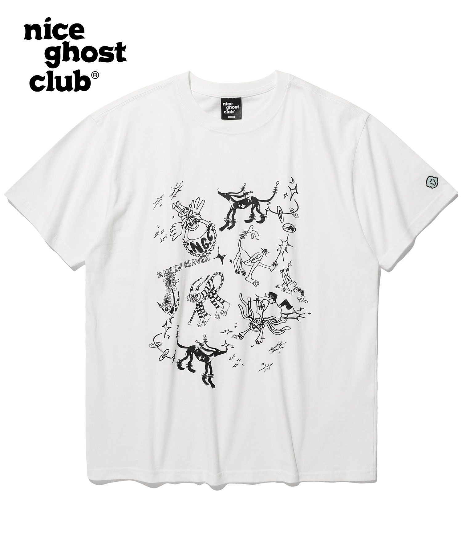 Tシャツ・カットソー [NICEGHOSTCLUB]HEAVEN GATEKEEPER LINE TEE_WHITE(NG2FMUT524 heaven gatekeeper line tee[white] - niceghostclub