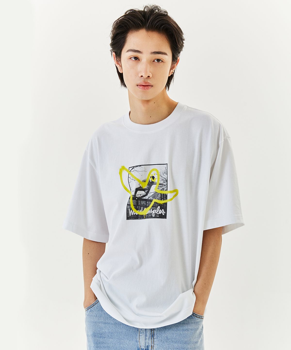마크곤잘레스(MARK GONZALES) CHILDHOOD GRAPHIC T-SHIRT - WHITE