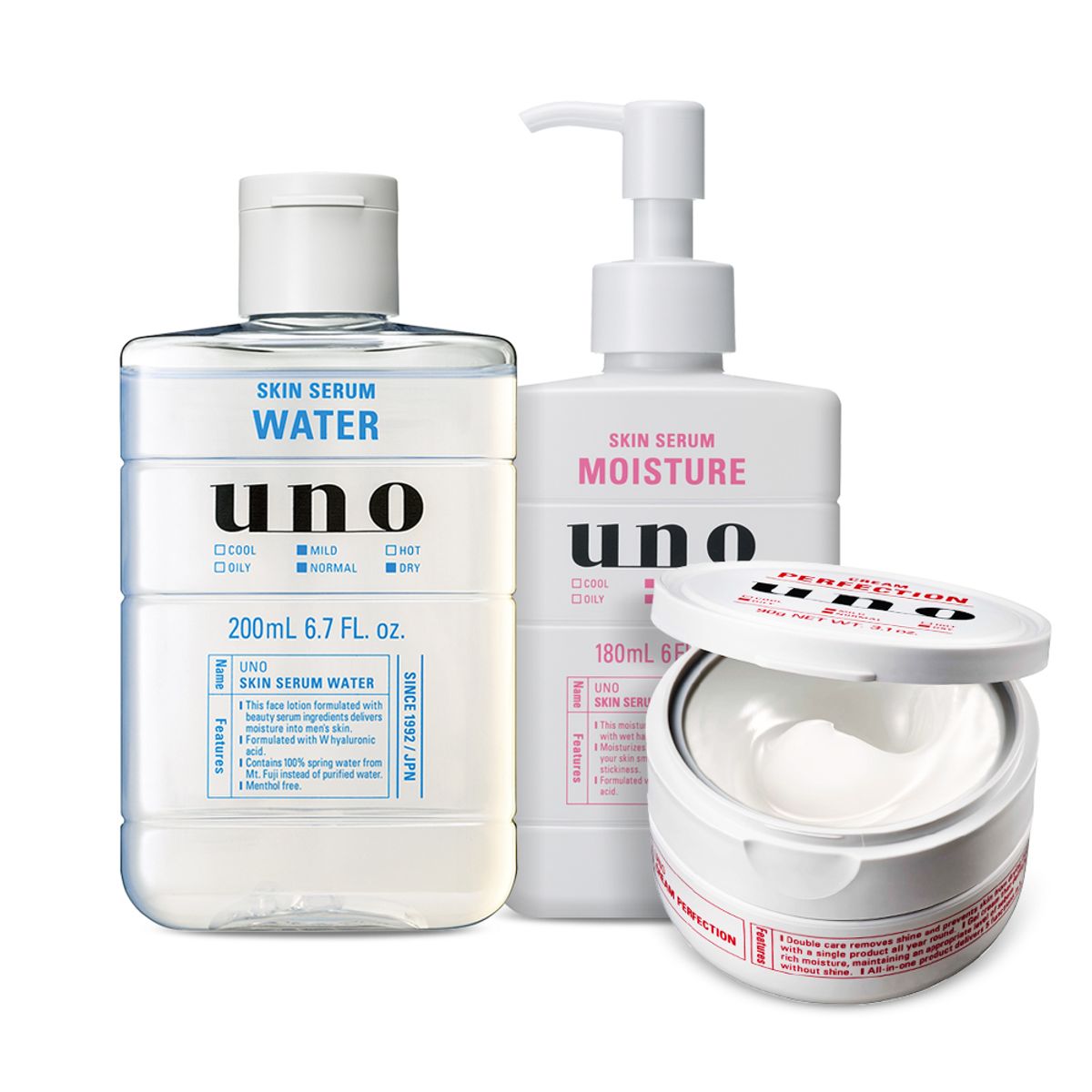 우노(UNO) 스킨 세럼 워터 + 모이스처 + 퍼펙션 크림