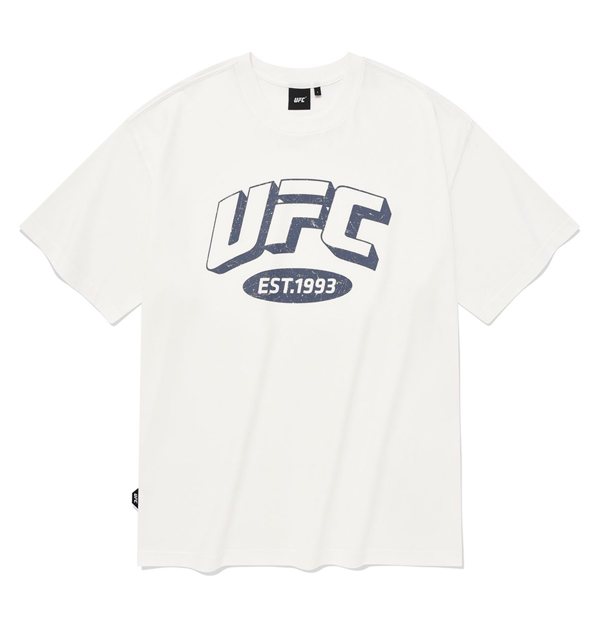 유에프씨 스포츠(UFC SPORT) UFC 아치 로고 릴렉스핏 반팔 티셔츠 화이트 U2SSU2336WH