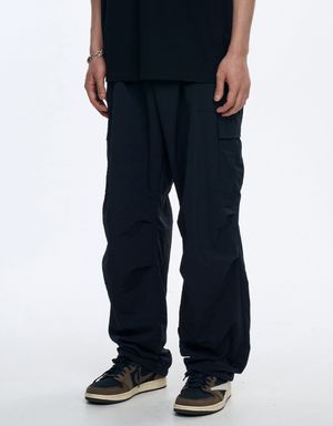 나일론 파라슈트 카고 팬츠 블랙