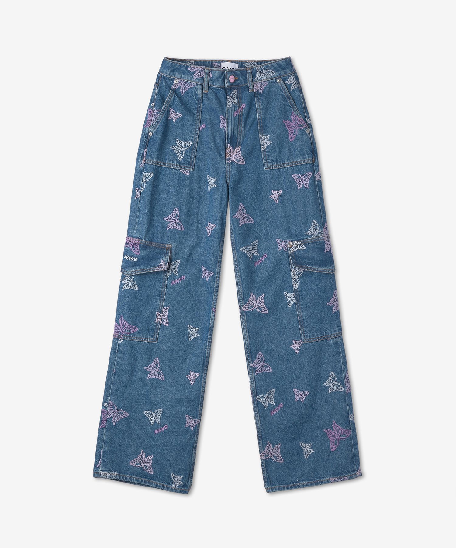 ☆GANNI☆BUTTERFLY LOGO DENIM SHORTS PANTS 正規品 ☆韓国の人気☆【GANNI】☆BUTTERFLY LOGO DENIM SHORTS PANTS