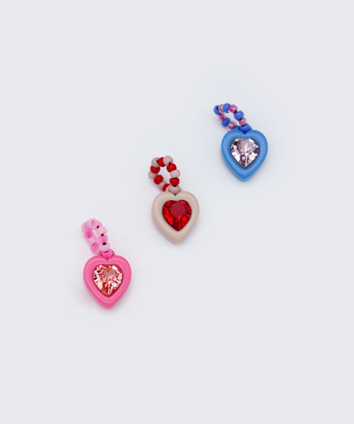 봉보(BONBEAU) Heart pop swarovski stone pendant 스와로브스키 하트 스톤 참 호마이카 팬던트