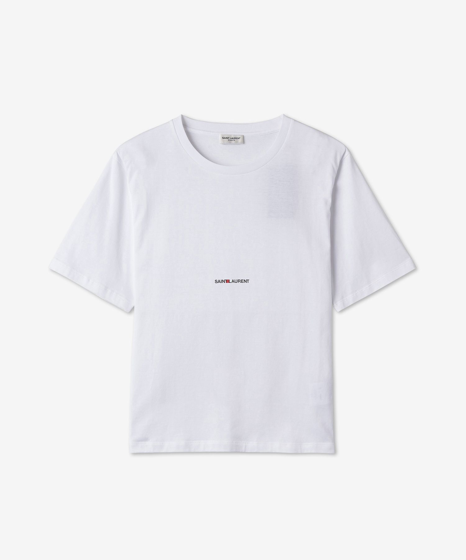 MUSINSA | SAINT LAURENT Rib Gosh Short Sleeve T-Shirt - White