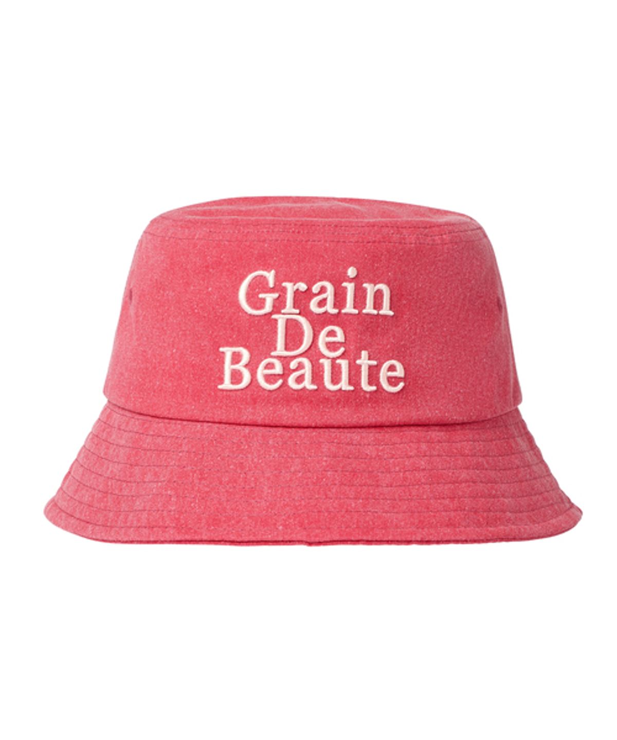 그랭드보떼(GRAIN DE BEAUTE) Washed Basic Bucket Hat [Red]