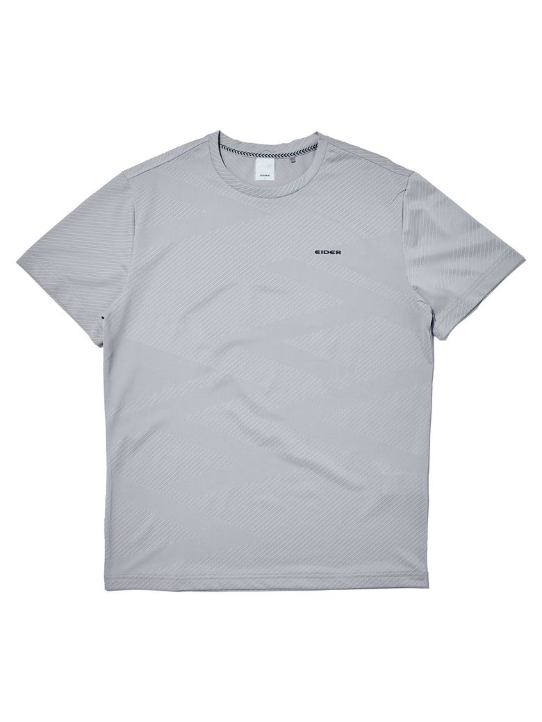 JACQUARD R (자카드 R) 남성 반팔 라운드티_Cool Grey