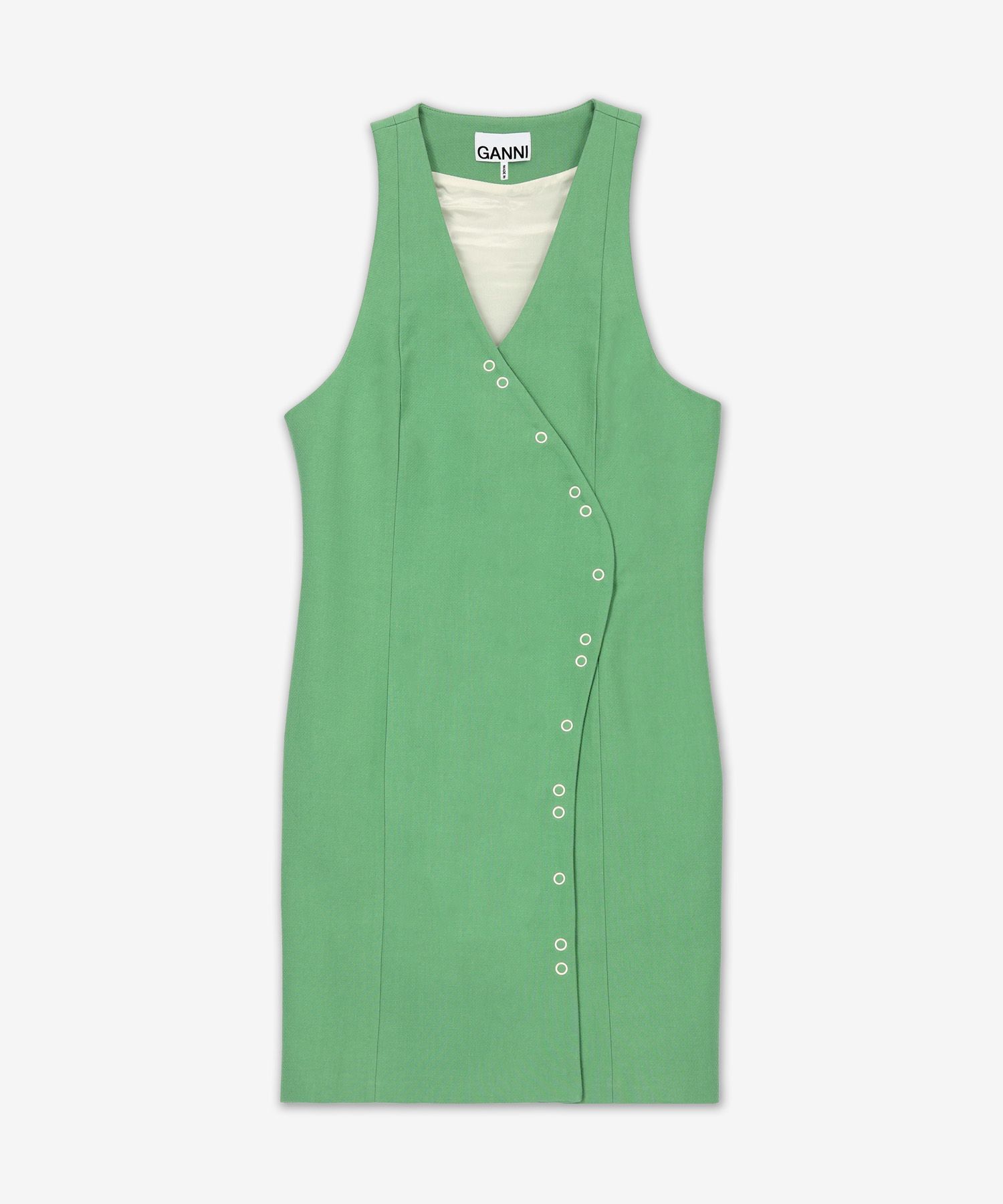 ★Ganni★ Suiting mini dress green F7594484 F7594484SS23 Ganni Cotton Suiting Mini Dress - Peapod - LE POINT