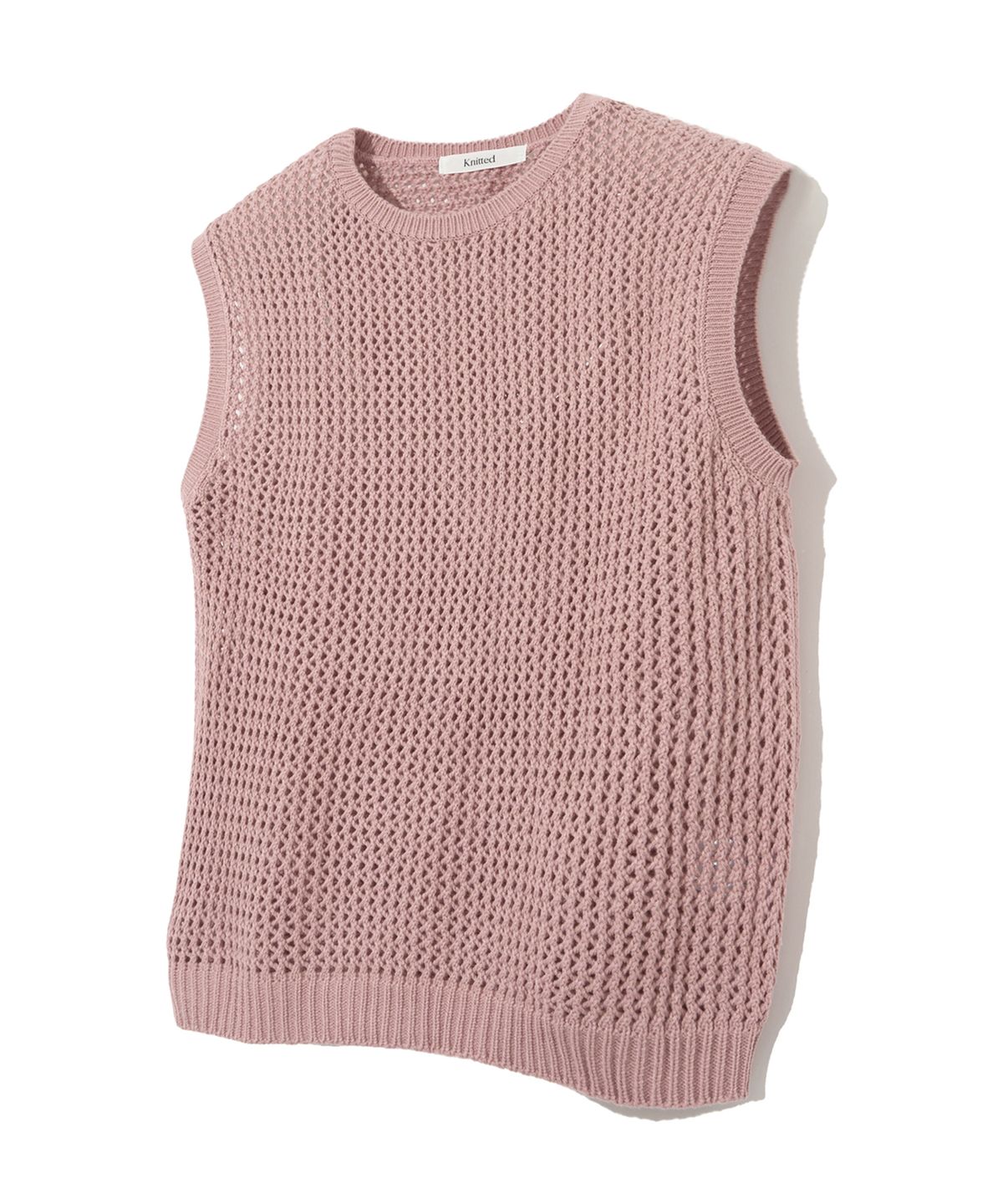니티드(KNITTED) 펀칭 니트 베스트 PINK