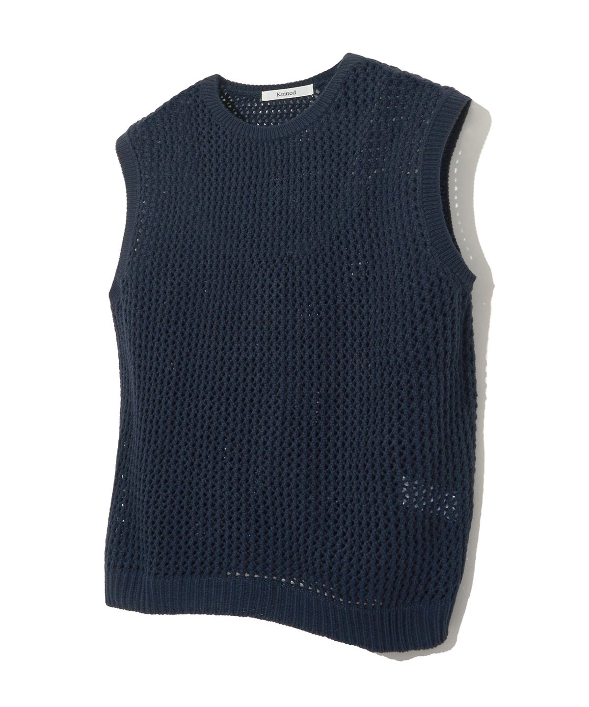 니티드(KNITTED) 펀칭 니트 베스트 NAVY