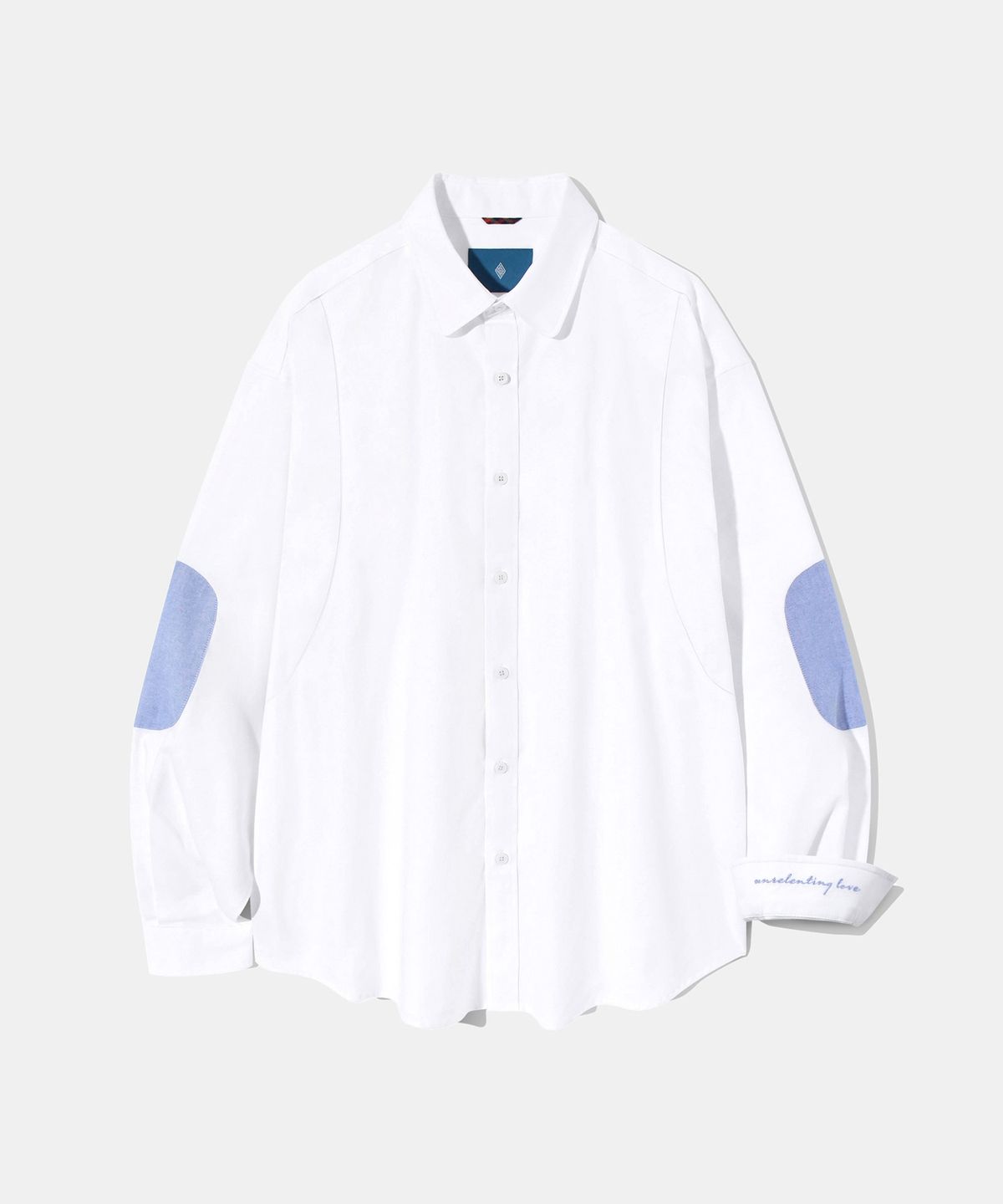 다이아몬드 레이라(DIAMOND LAYLA) Elbow Patch Oxford Shirt  S117  White