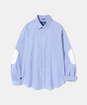 Elbow Patch Oxford Shirt  S117  Skyblue