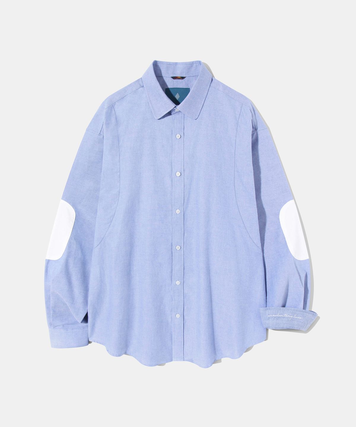 다이아몬드 레이라(DIAMOND LAYLA) Elbow Patch Oxford Shirt  S117  Skyblue