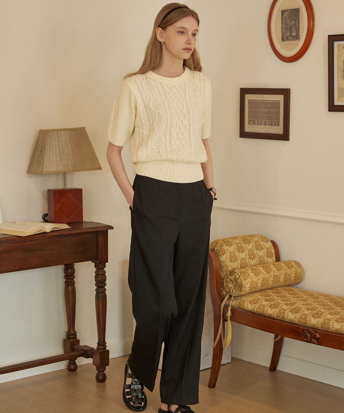 논로컬(NONLOCAL) High Waist Loose-fit Pants - Black