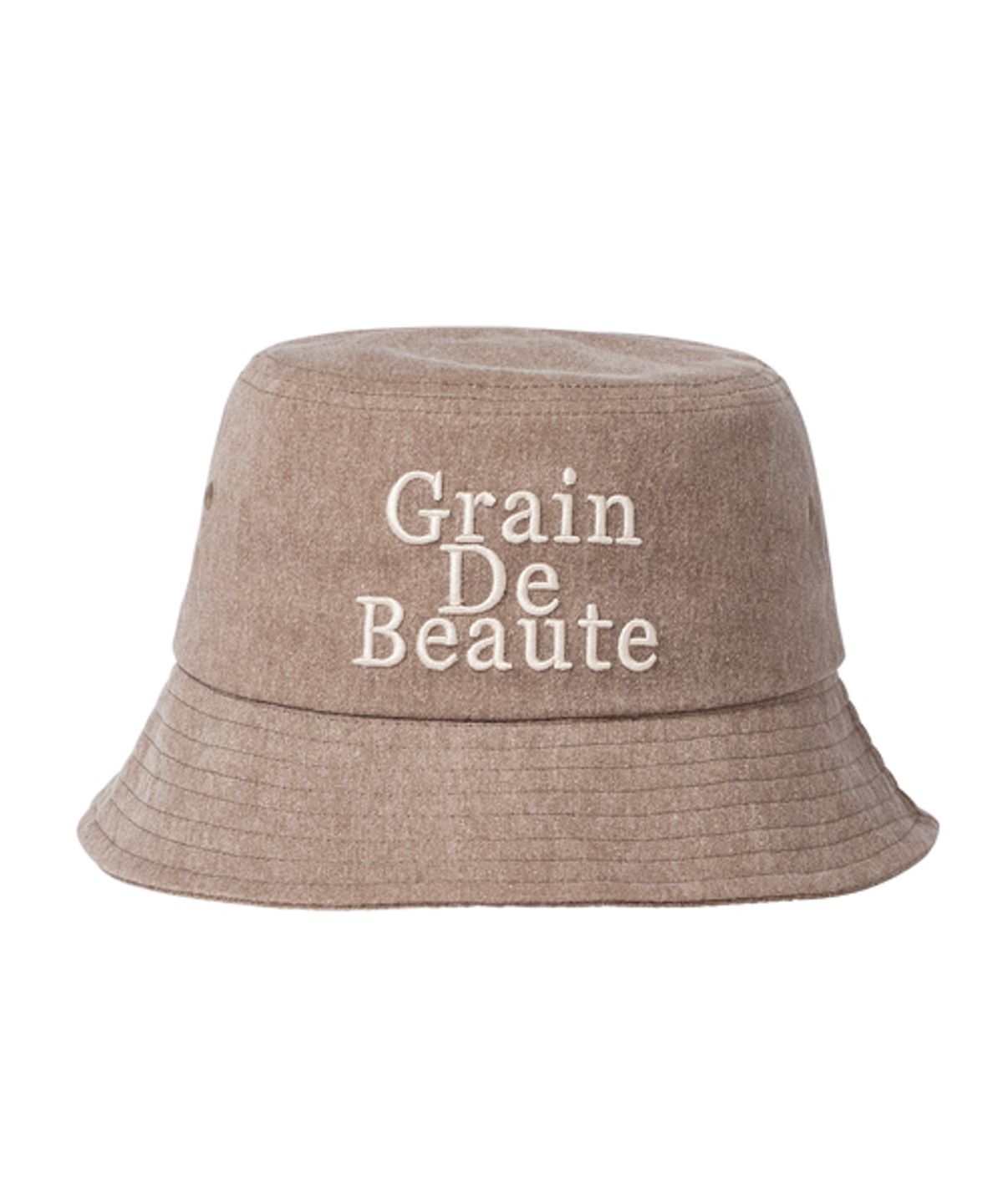 그랭드보떼(GRAIN DE BEAUTE) Washed Basic Bucket Hat [Brown]