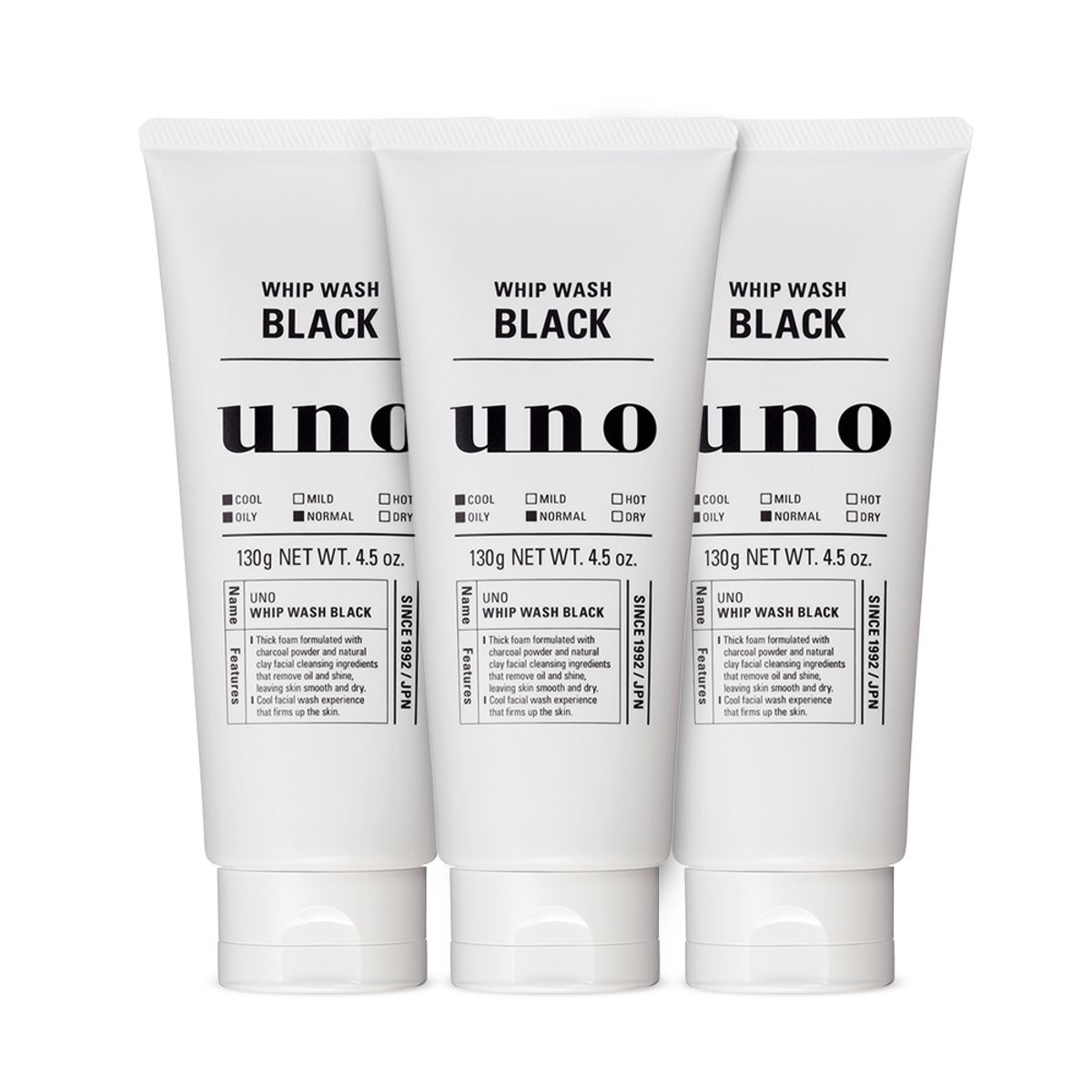 우노(UNO) 휩 워시 블랙 130g x 3개