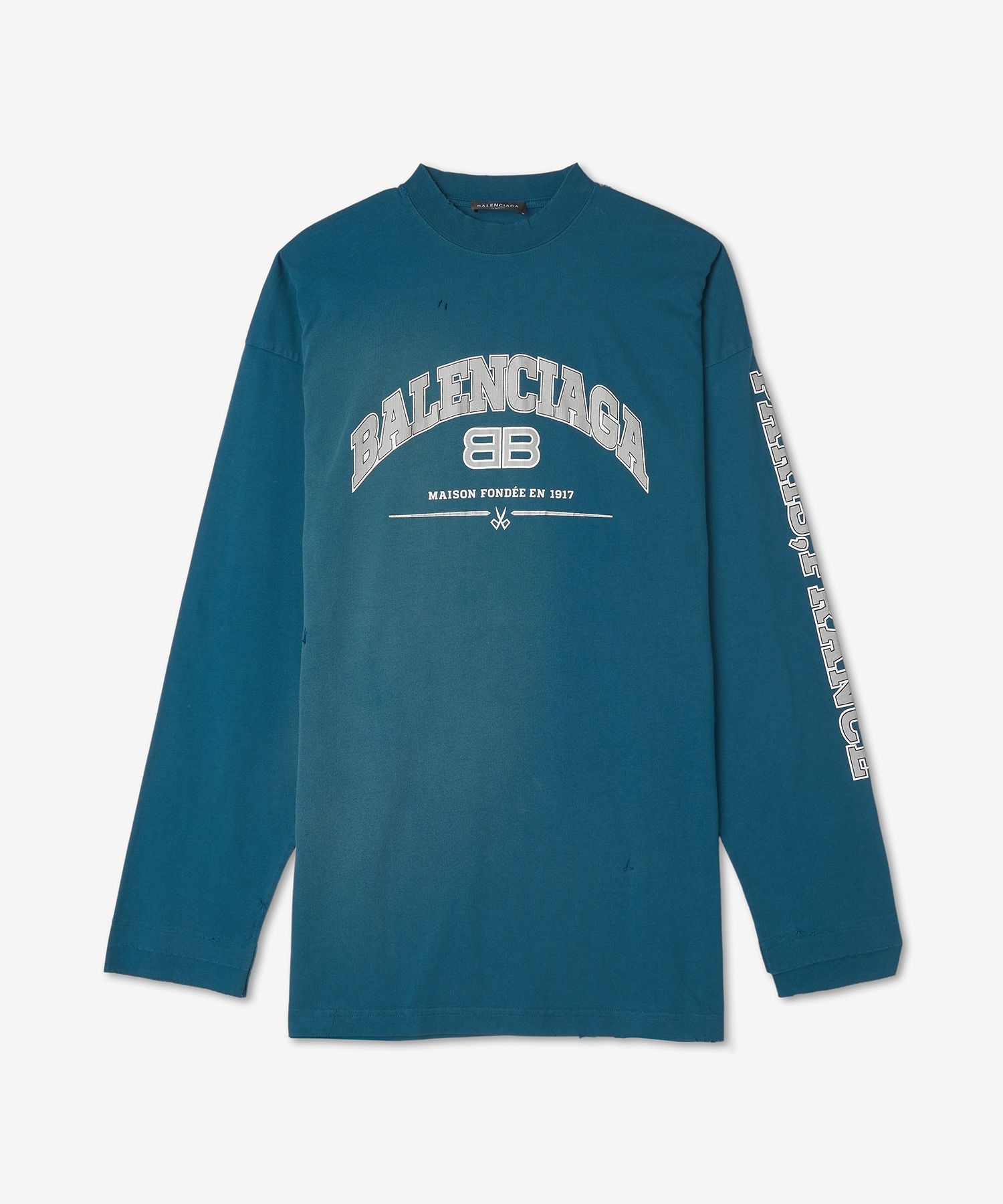 ■BALENCIAGA■ Maison Logo Long Sleeve T-Shirt Blue 681046TL MUSINSA | BALENCIAGA Maison Logo Long Sleeve T-Shirt - Blue