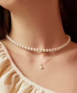 핵진주 오팔 실버 네크리스 (SET)