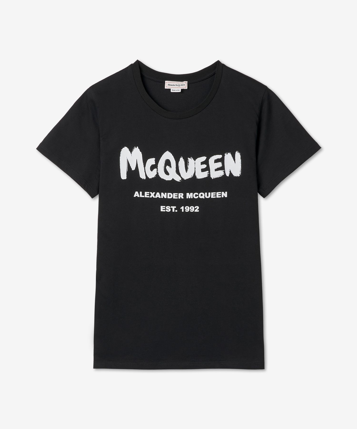 ★alexander mcqueen★ Luminous Graffiti Logo Short Sleeve T- KNXT - Alexander McQueen McQueen Graffiti T-Shirt