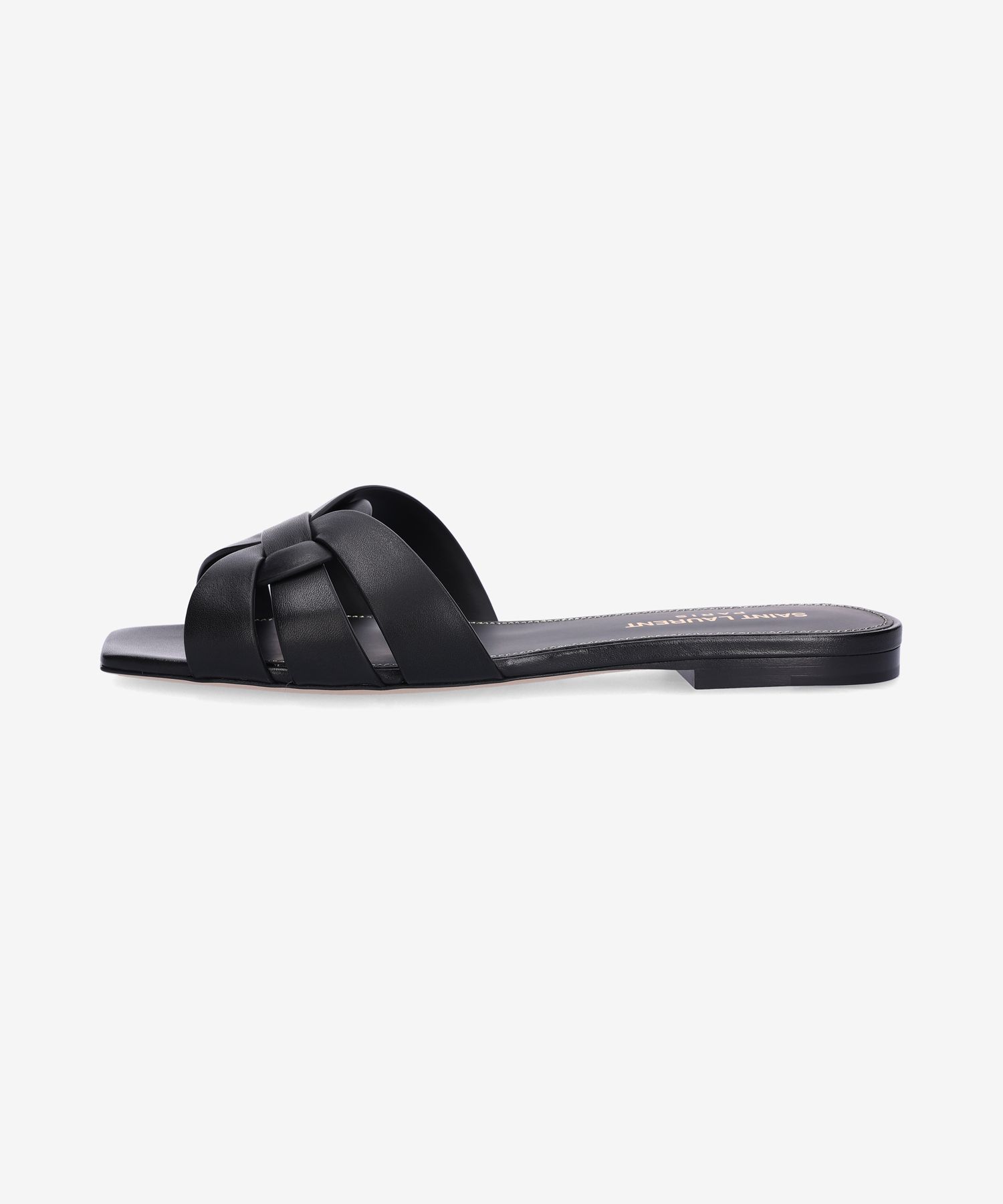 ★Saint Laurent★ Tribute Flat Mule Black 571952BDA001000 57 tribute SANDALS in smooth leather | Saint Laurent | YSL SK