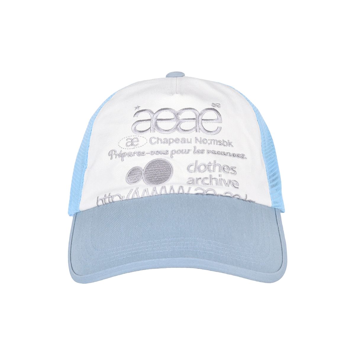 에이이에이이(AEAE) WEB LOGO MESH CAP [SKYBLUE]