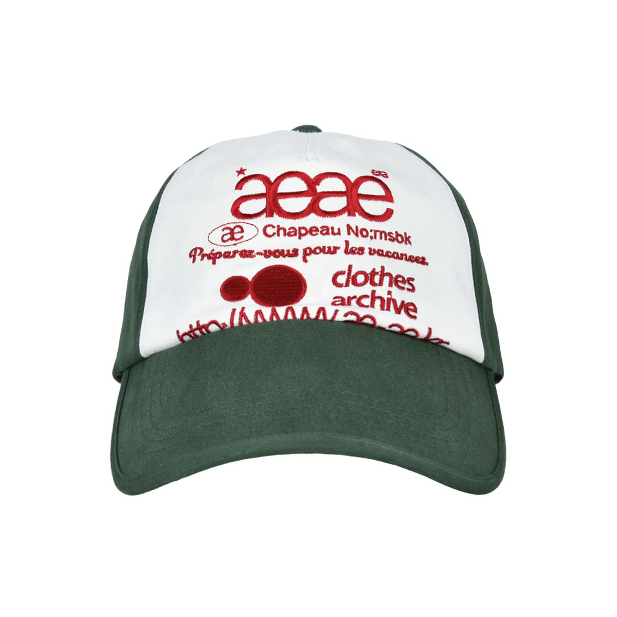 에이이에이이(AEAE) WEB LOGO 5 PANNEL BALL CAP - [GREEN]