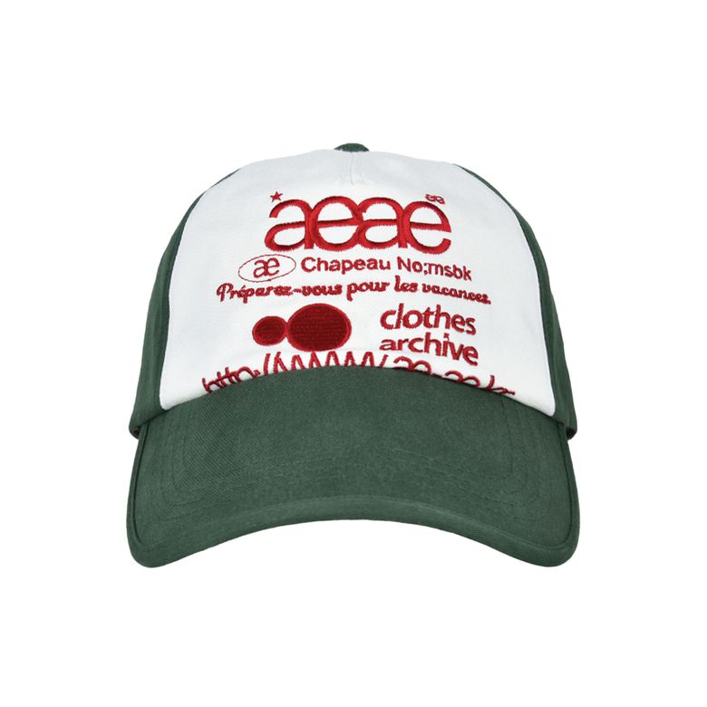 WEB LOGO 5 PANNEL BALL CAP - [GREEN]
