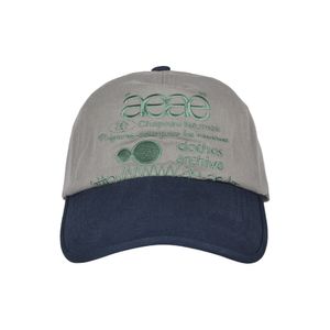 WEB LOGO 5 PANNEL BALL CAP - [GREY/NAVY]
