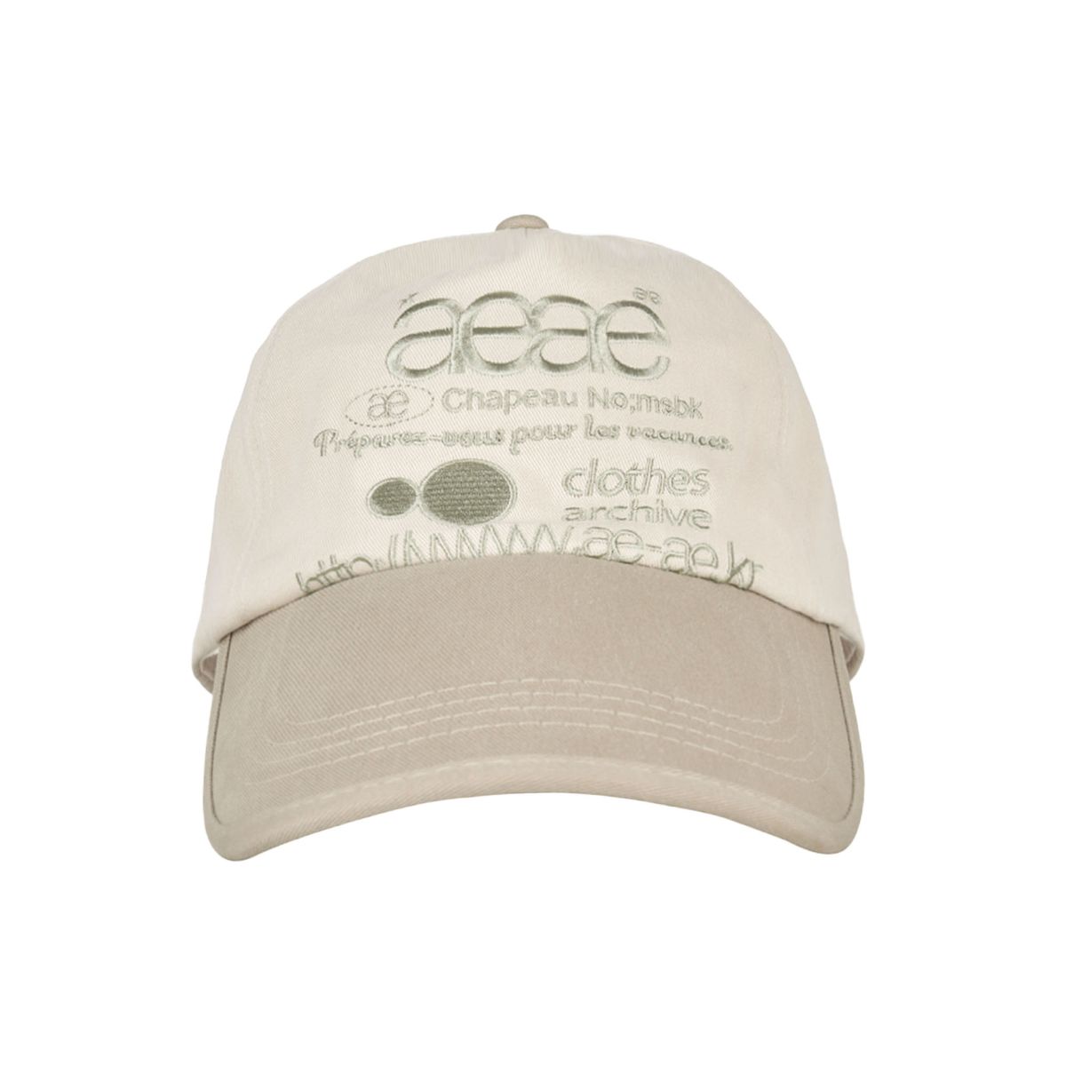 에이이에이이(AEAE) WEB LOGO 5 PANNEL BALL CAP - [KHAKI]