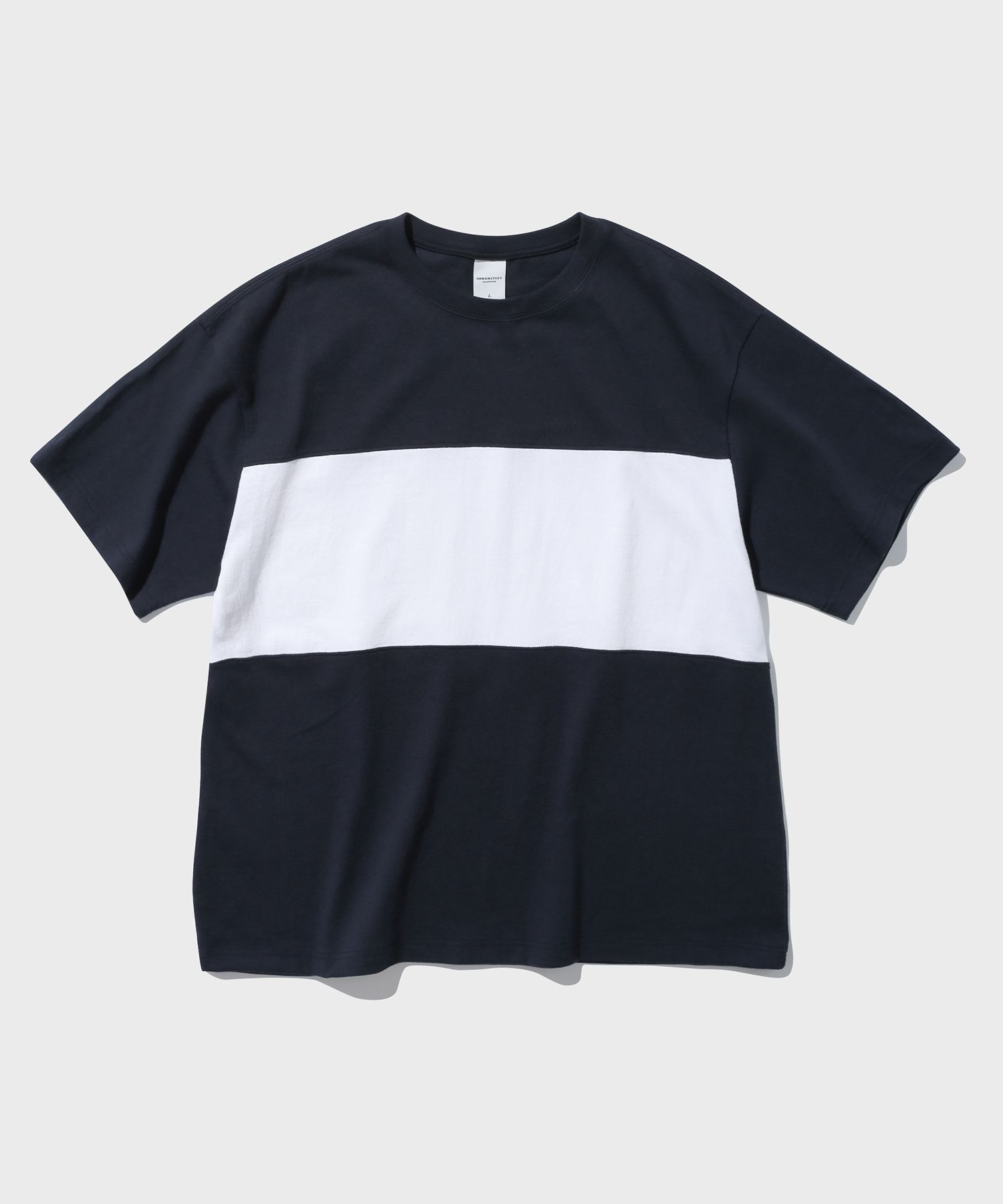 MUSINSA公式 | URBANSTOFF インシズドカラー ブロックTシャツ (ネイビー)