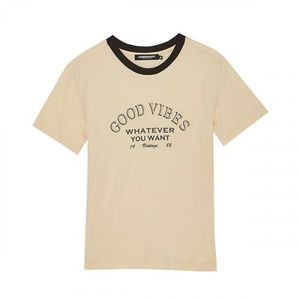 여성)  넥 배색 포인트 반팔 티셔츠_AM2WTS460-LY