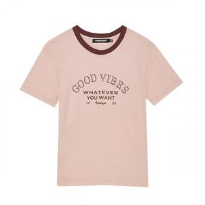 여성)  넥 배색 포인트 반팔 티셔츠_AM2WTS460-LP