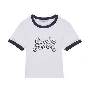 여성)  배색포인트 크롭 반팔티셔츠_AM2WTS459-NA