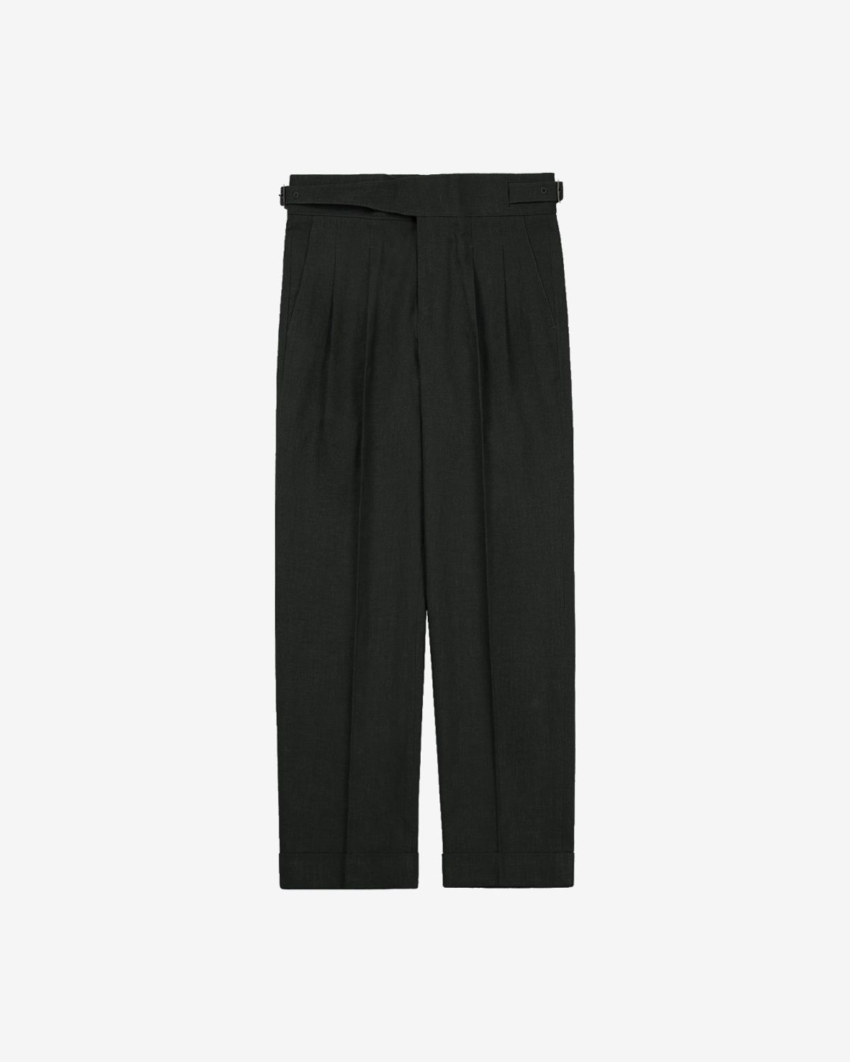 솔티(SORTIE) 8s Linen Gurkha Trousers (Black)