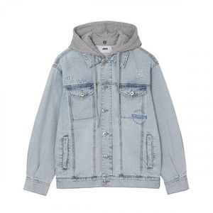 공용) 후드 탈부착 자수 프린트 오픈구제 솔트워싱 오버사이즈 DJ_AN1DDJ241-LB