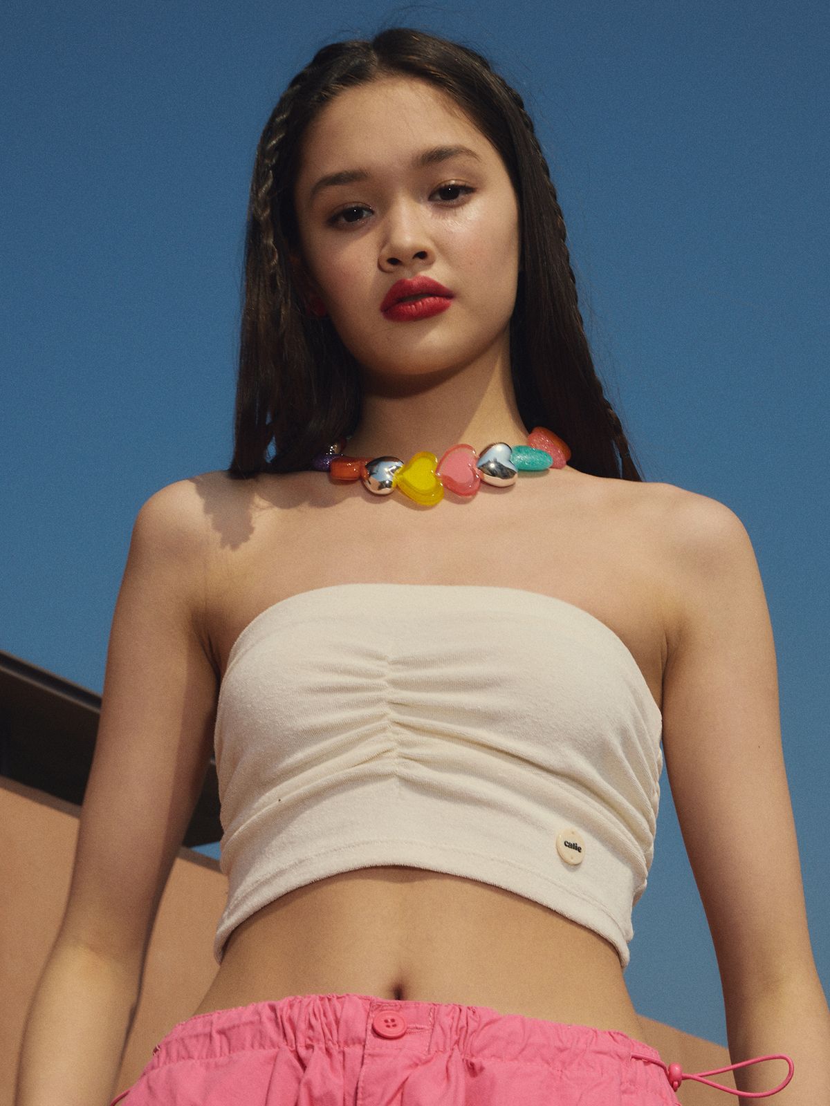 에즈이프 캘리(ASIF CALIE) SHIRRING TUBE TOP IVORY