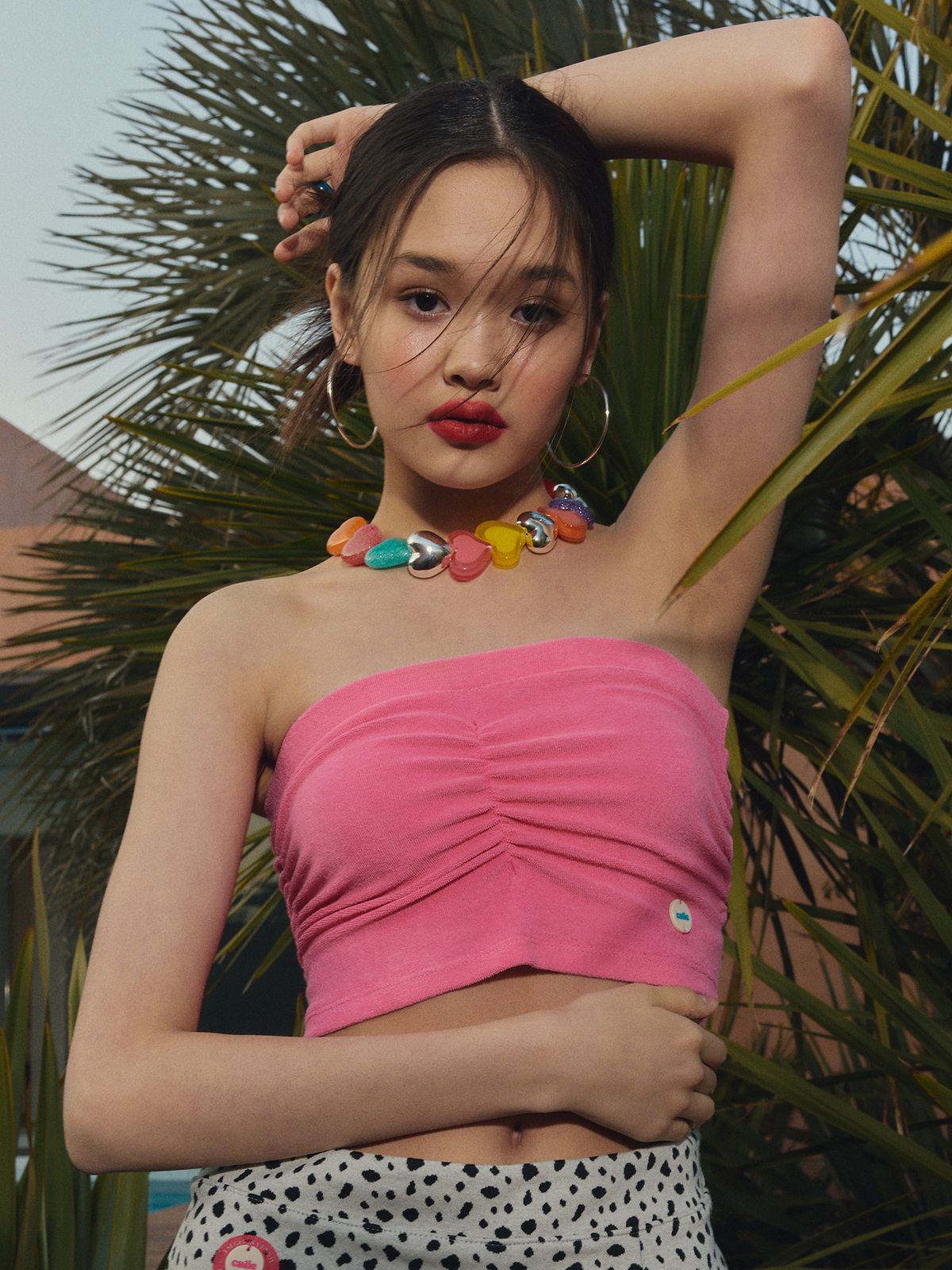 에즈이프 캘리(ASIF CALIE) SHIRRING TUBE TOP PINK