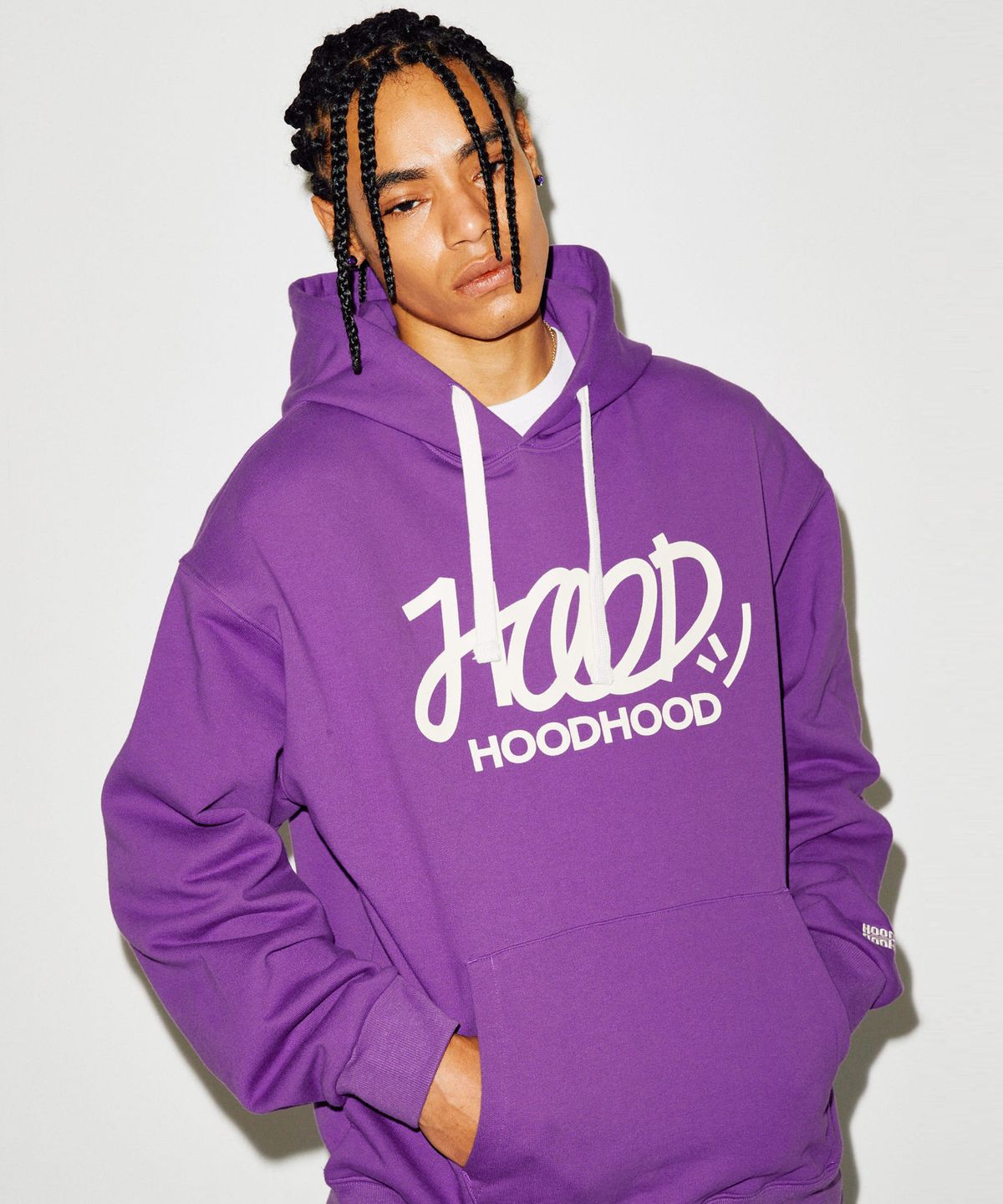 후드후드(HOODHOOD) 시그니처 로고 후드 퍼플