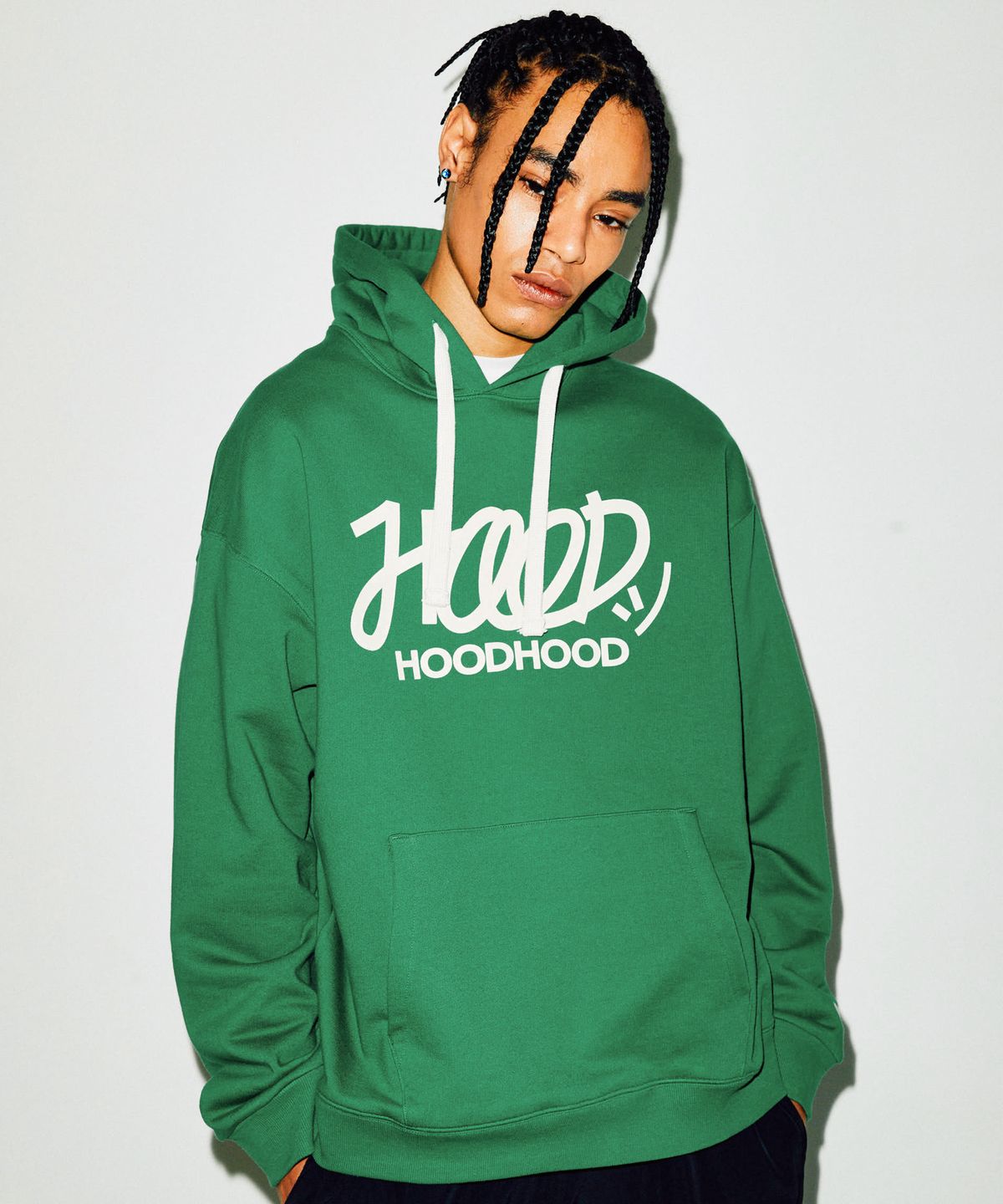 후드후드(HOODHOOD) 시그니처 로고 후드 그린