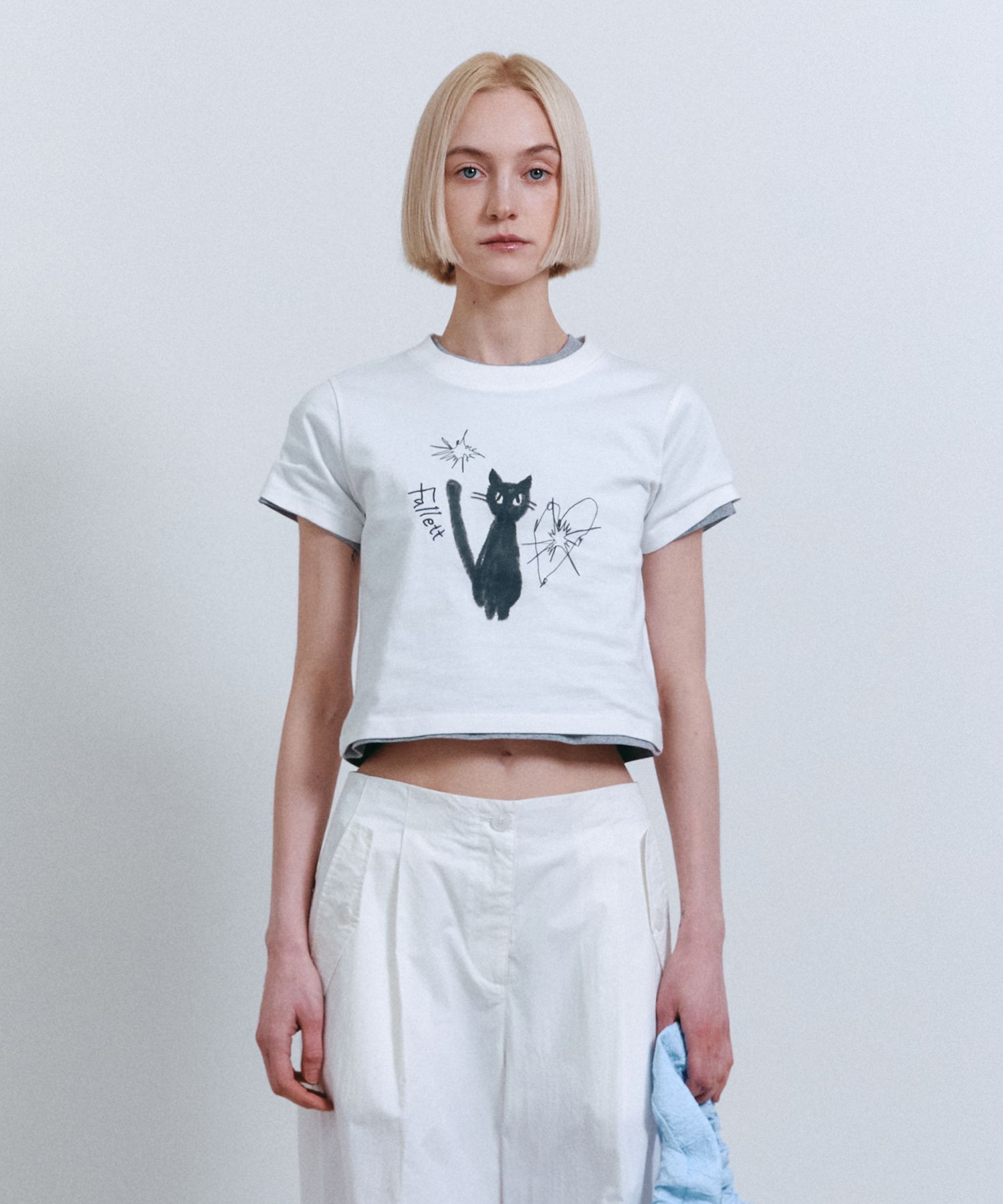 ★送料・関税込★FALLETT★Night Nero Crop Short Sleeve Tee★ MUSINSA | FALLETT Night Nero Crop Short Sleeve Tee White