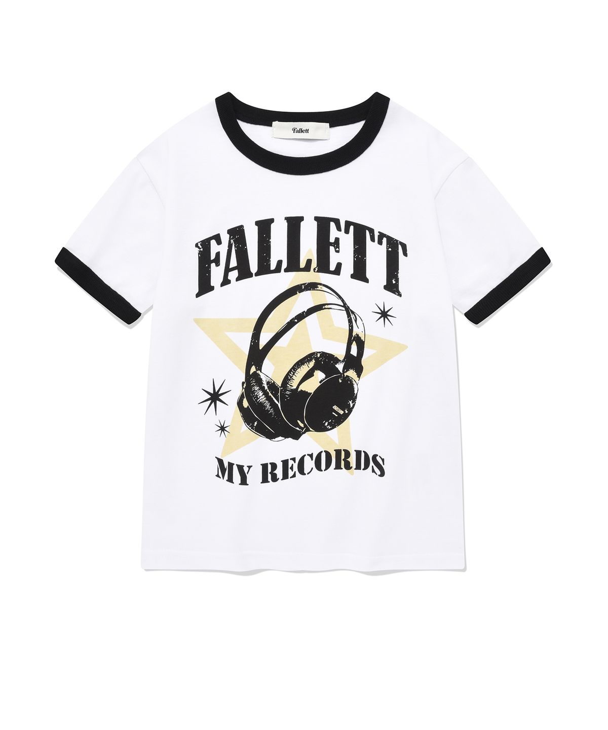팔렛(FALLETT) 마이 레코드 링거 반팔티 화이트