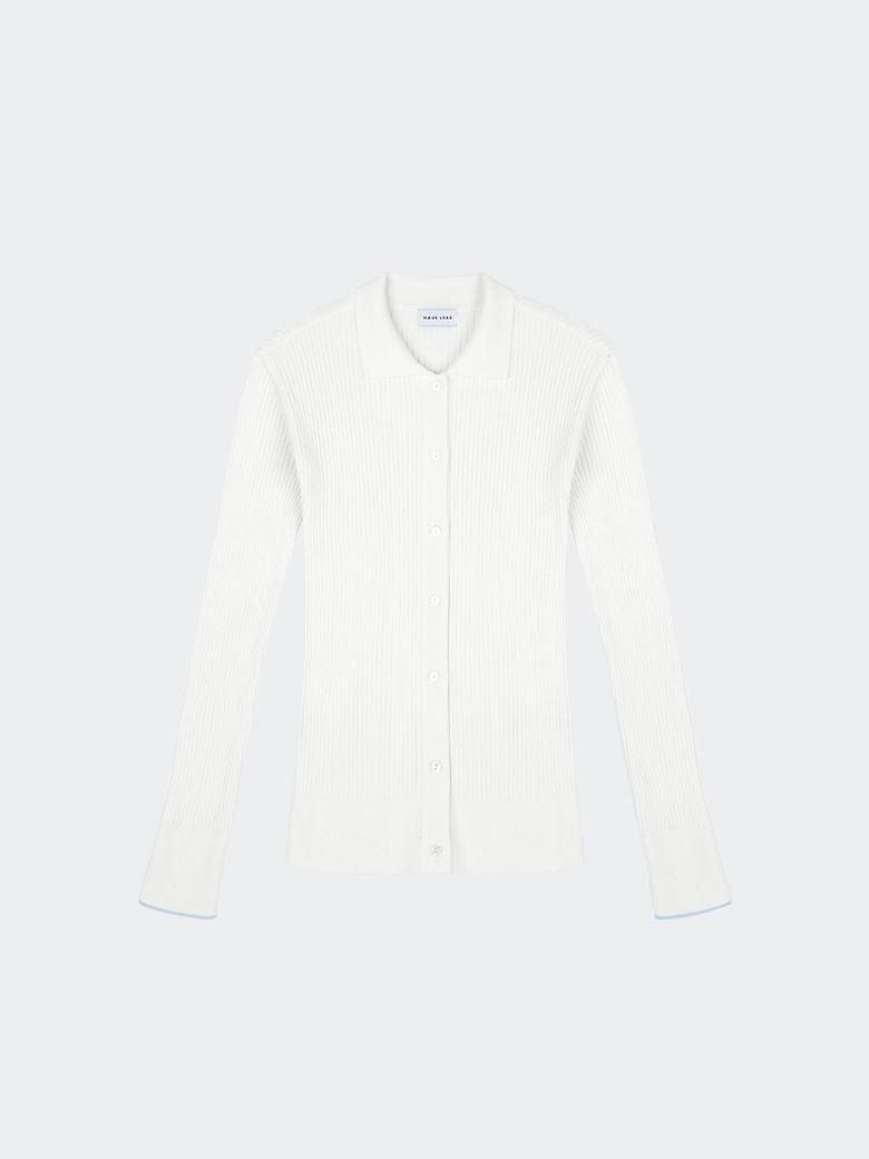 LINDA MODAL-BLEND CARDIGAN WHITE