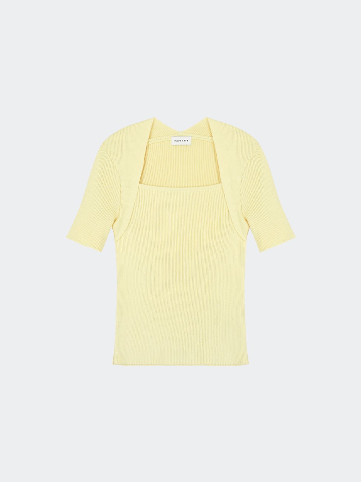 해브레스(HAVELESS) ELLA MODAL SQUARE NECK KNIT TOP BUTTER